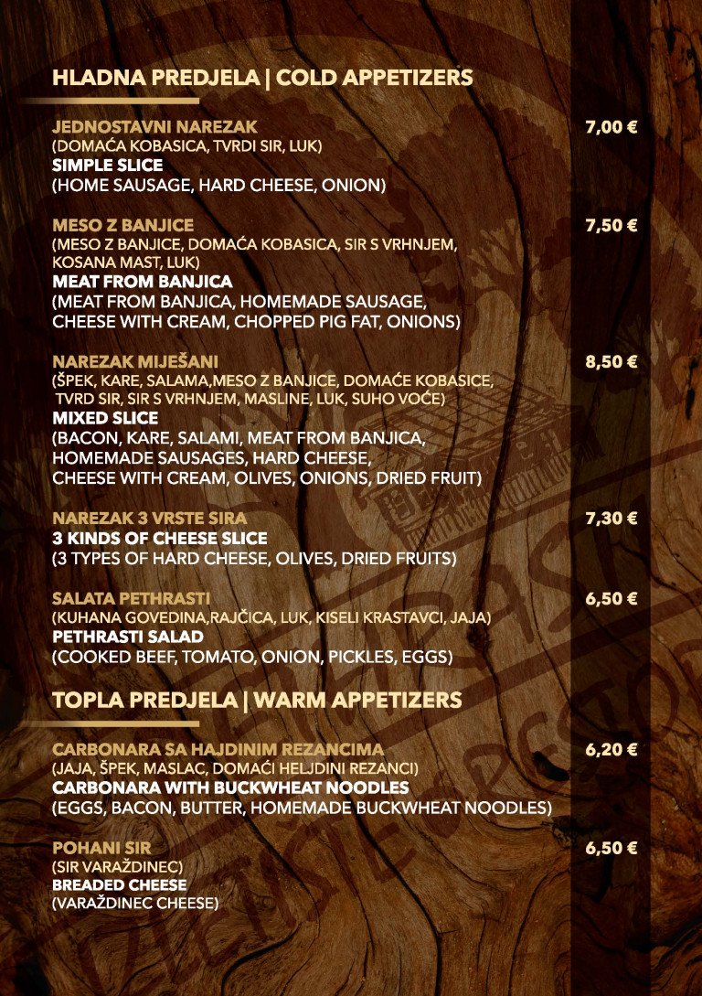 Menu Pethrasti